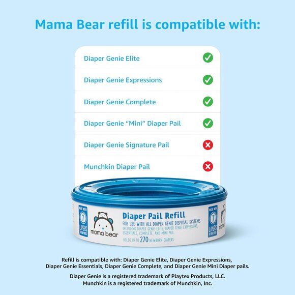 Mama Bear Diaper Pail Refills - 270 Count (Pack of 1) - Picture 2 of 4